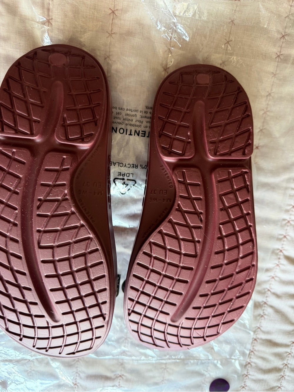 Oofos OOriginal Slide Sandals in Metallic Mauve - Picture 3 of 4